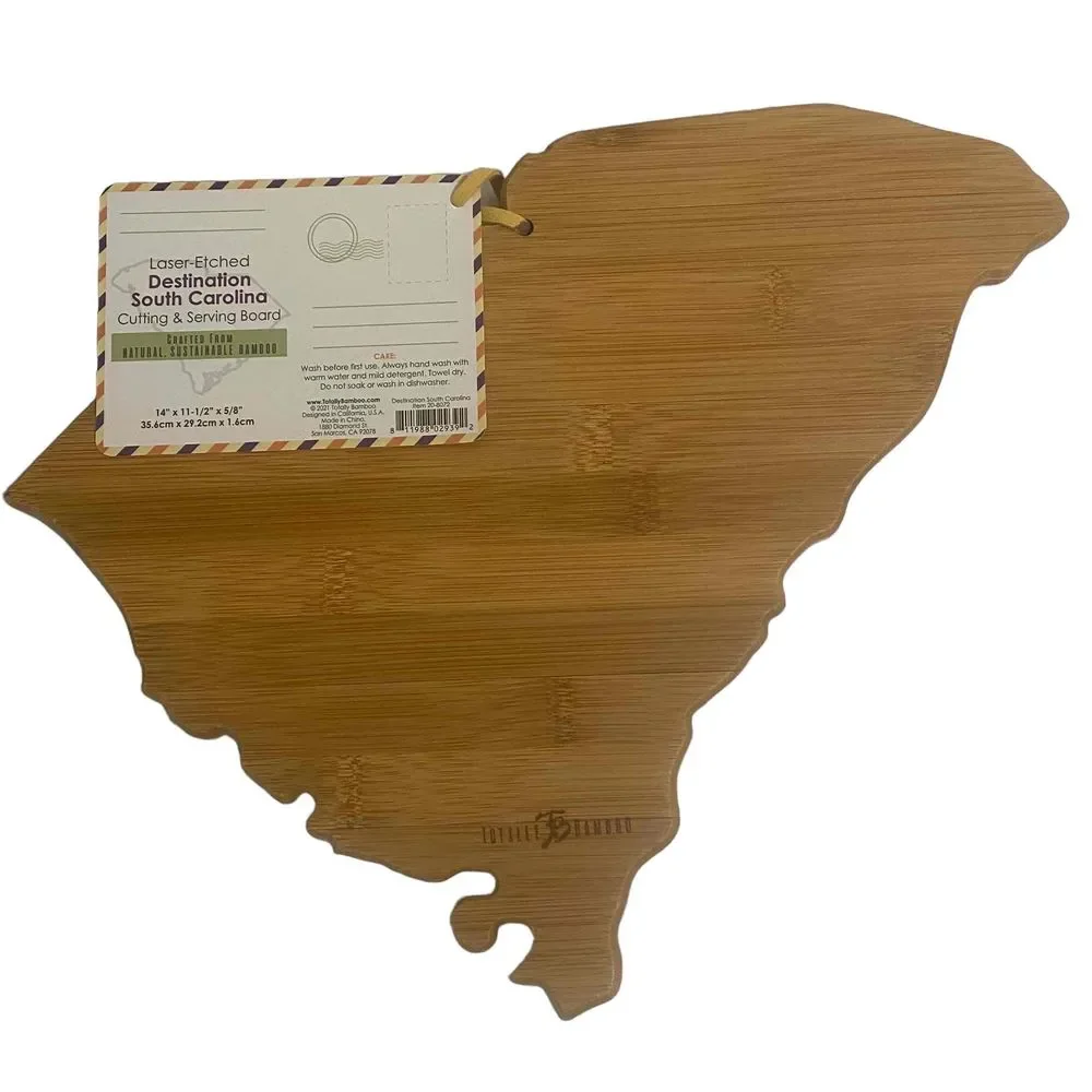 NWT Totally Bamboo Bamboo State Shaped Cutting & Serving‎ Board South Carolina